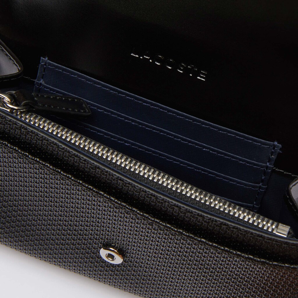 Carteras Lacoste Chantaco Matte Piqué Leather Snap Flap Mujer Negros | SO8-76497D8