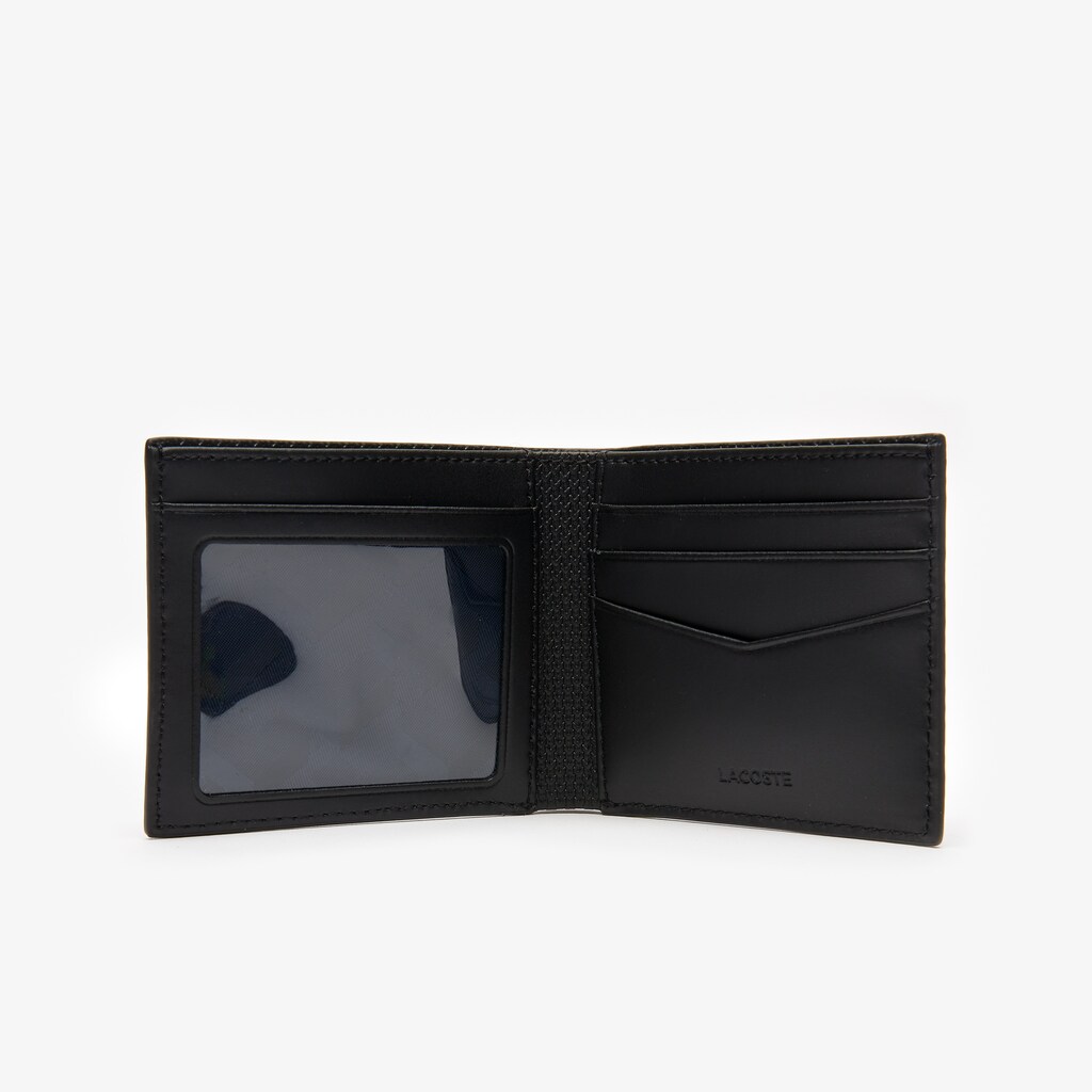 Carteras Lacoste Chantaco Piqué Leather 3 Card Hombre Negros | FO7-06940O7