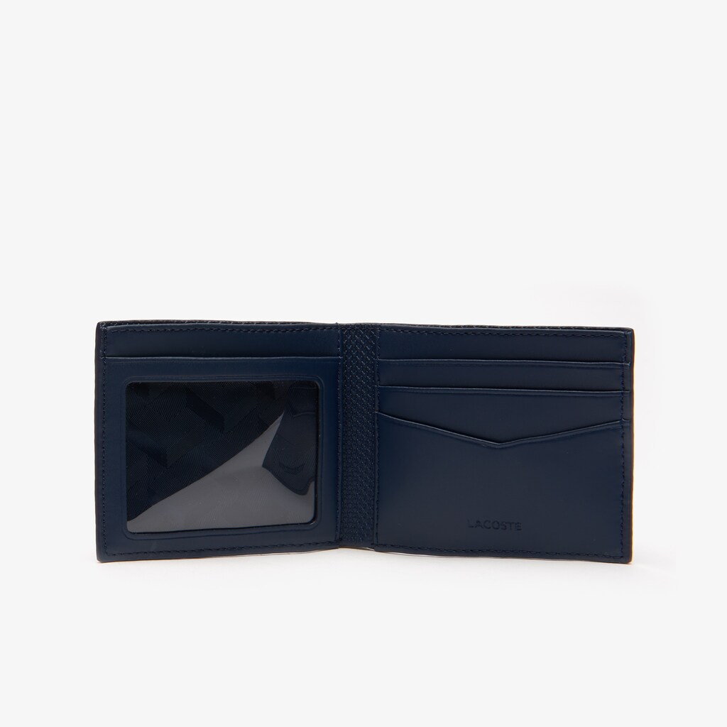 Carteras Lacoste Chantaco Piqué Leather 3 Card Hombre Azul Marino | QW7-03860C6