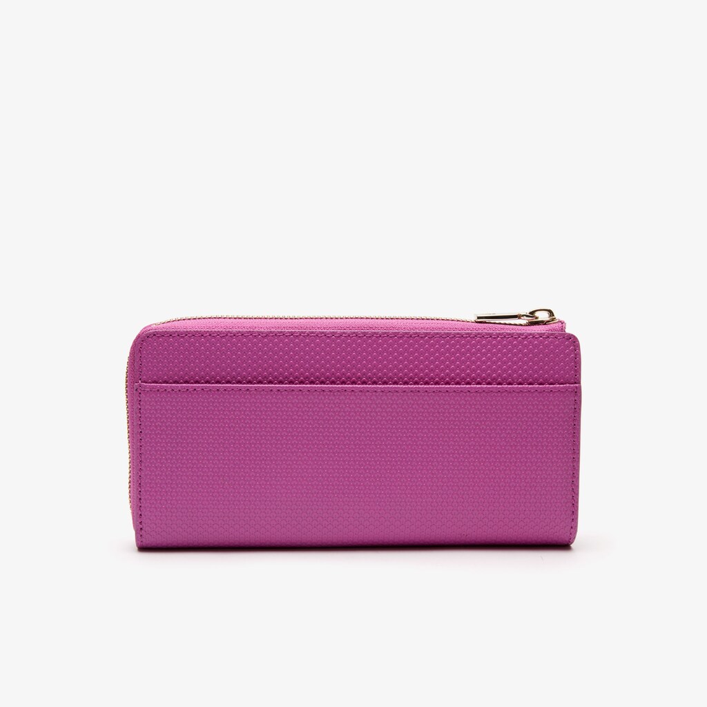 Carteras Lacoste Chantaco Piqué Leather 8-Card Zip Mujer Rosas | TZ0-74537Q6