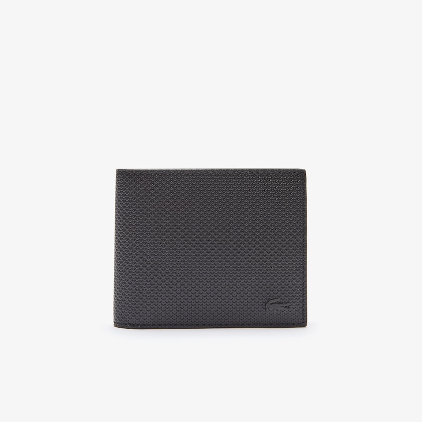 Carteras Lacoste Chantaco Piqué Leather 8 Card Hombre Negros | YN8-08230F7