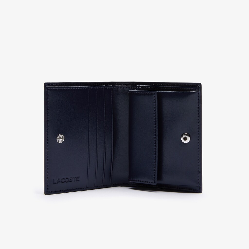 Carteras Lacoste Chantaco Small Piqué Leather Snap Mujer Azul Marino Azules | PN6-43704V1