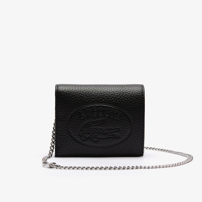 Carteras Lacoste Croco Crew Grained Leather Phone Mujer Negros | UJ2-48314T3