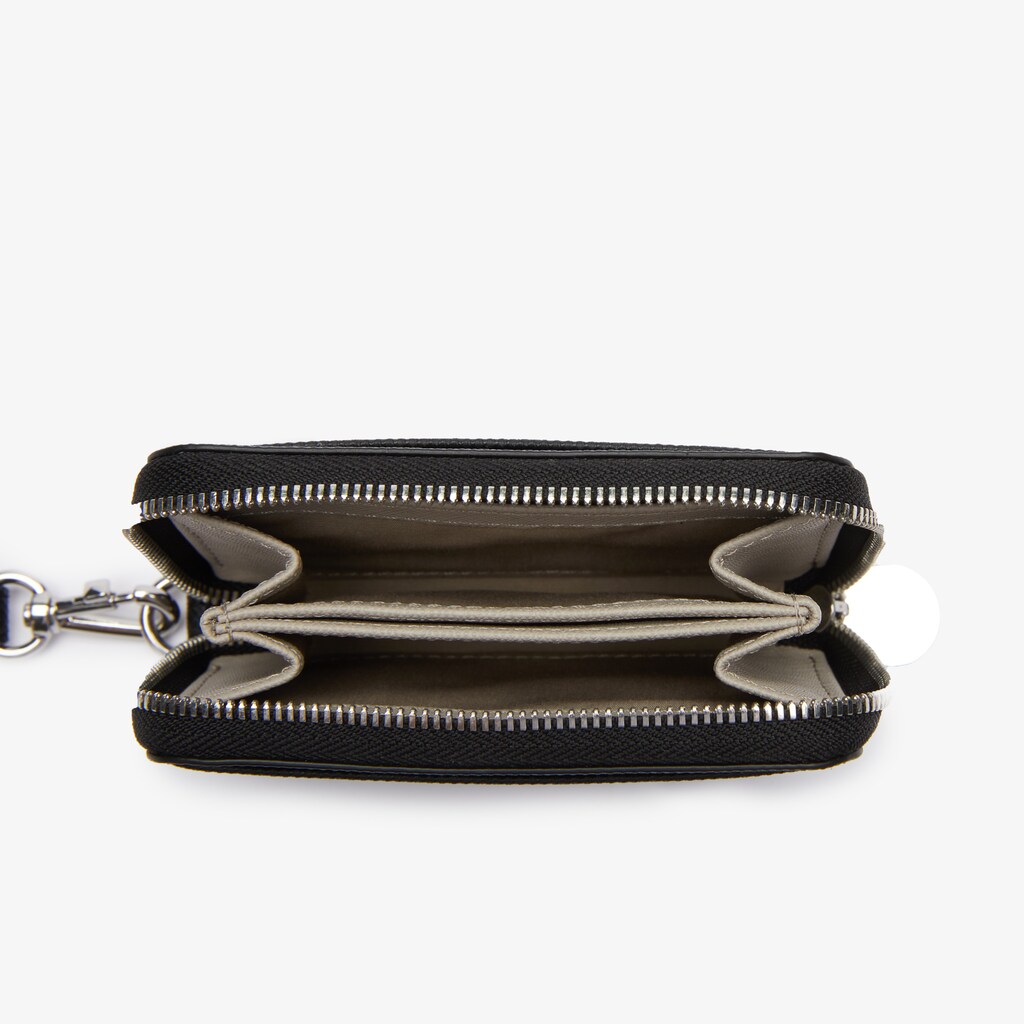 Carteras Lacoste Daily Classic Small Coated Piqué Canvas Zip Mujer Negros | AF8-11451V8
