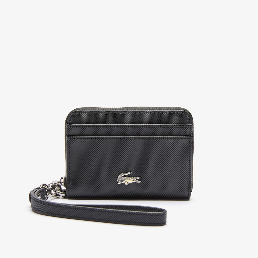Carteras Lacoste Daily Classic Small Coated Piqué Canvas Zip Mujer Negros | AF8-11451V8
