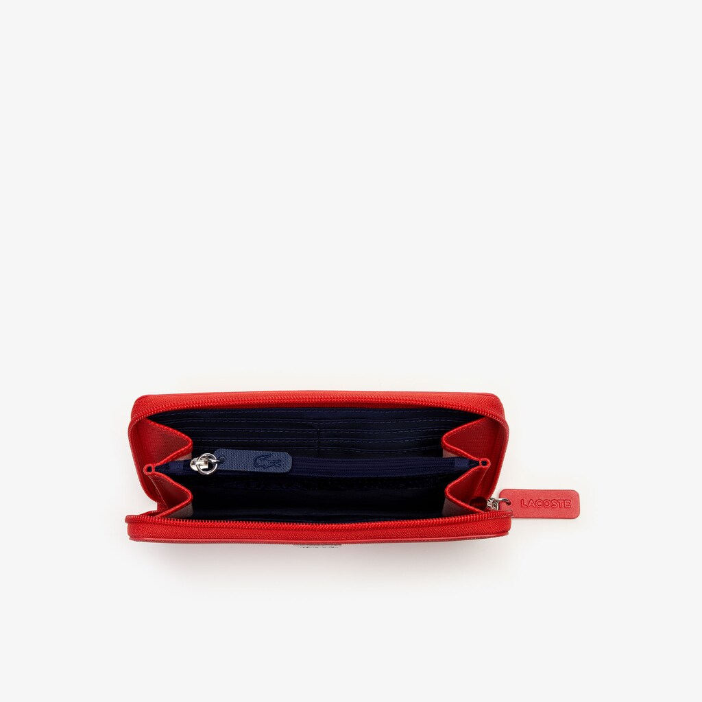 Carteras Lacoste L.12.12 Concept Petit Piqué 12 Card Zip Mujer Rojos | EG8-17961O7