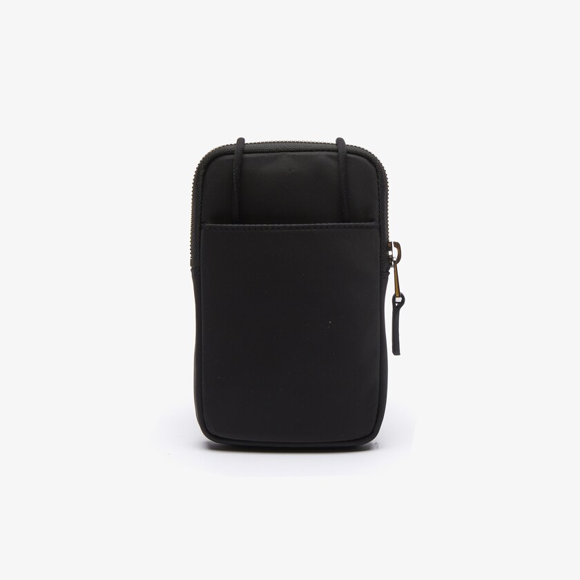 Carteras Lacoste L.12.12 Smooth Leather Necklace Phone Hombre Negros Blancos | PW3-09350R5