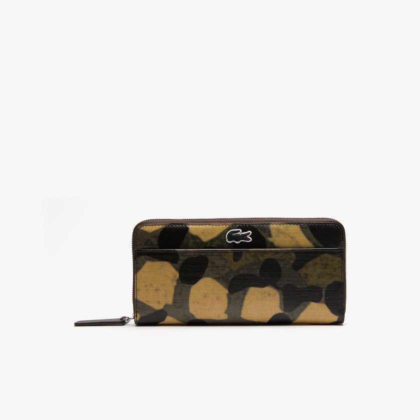 Carteras Lacoste Robert George Coated Print Canvas Zip Mujer Verdes | IO8-13921I0