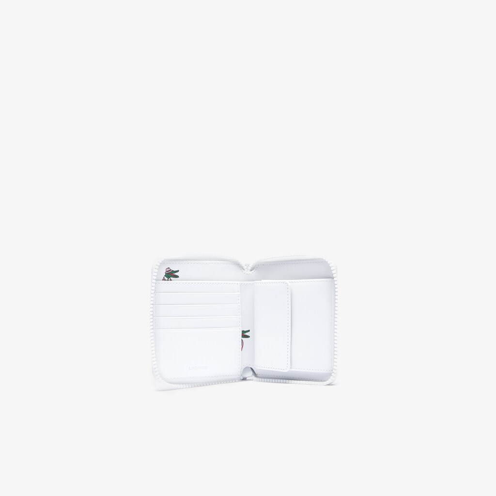 Carteras Lacoste x Jean-Michel Tixier Fun Printed Leather Zippered Hombre Blancos | QO4-30363D8