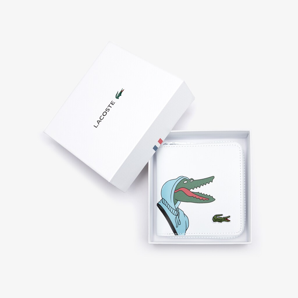 Carteras Lacoste x Jean-Michel Tixier Fun Printed Leather Zippered Hombre Blancos | QO4-30363D8