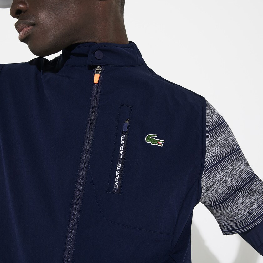 Chaleco De Golf Lacoste SPORT Lightweight Water-Resistant Hombre Azul Marino Azules Rojos | KK8-84718I9