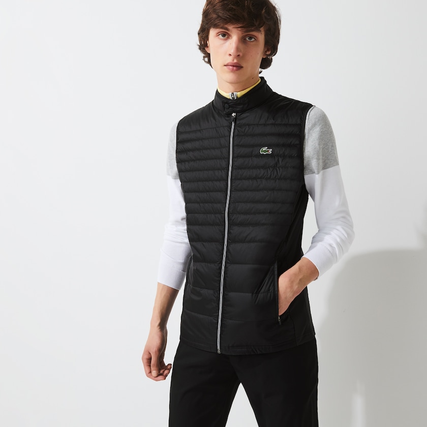 Chaleco De Golf Lacoste SPORT Lightweight Water-Resistant Quilted Hombre Negros | AQ8-88938F5
