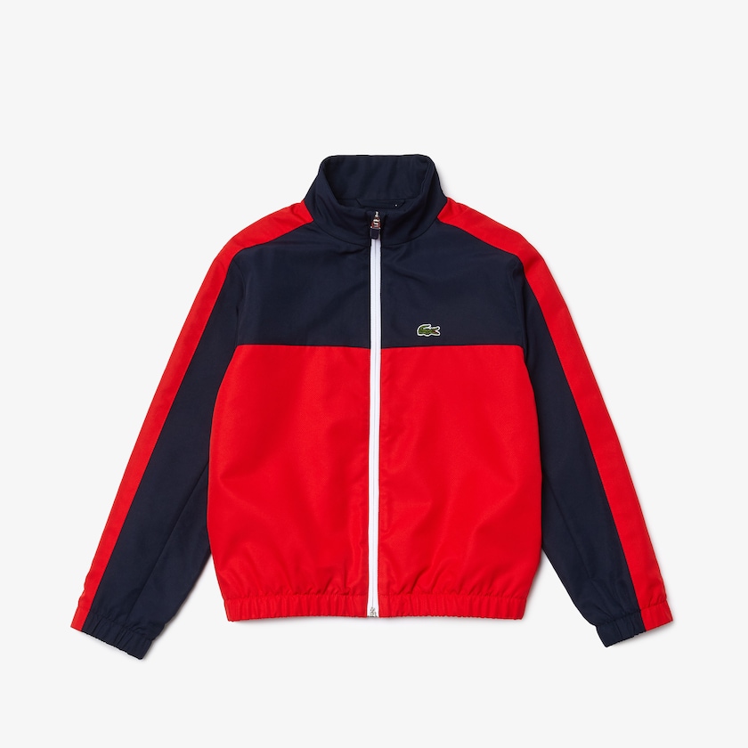 Chamarras Lacoste Niños Azul Marino Azules Rojos Colorblock Lightweight Zip JW5-46044T3