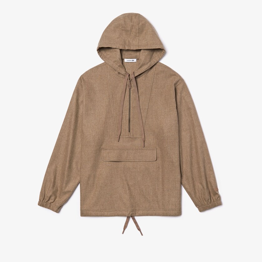 Chamarras Lacoste Fashion Show Hooded Solid Virgin Wool Hombre Marrom Claro | EU7-34723S0
