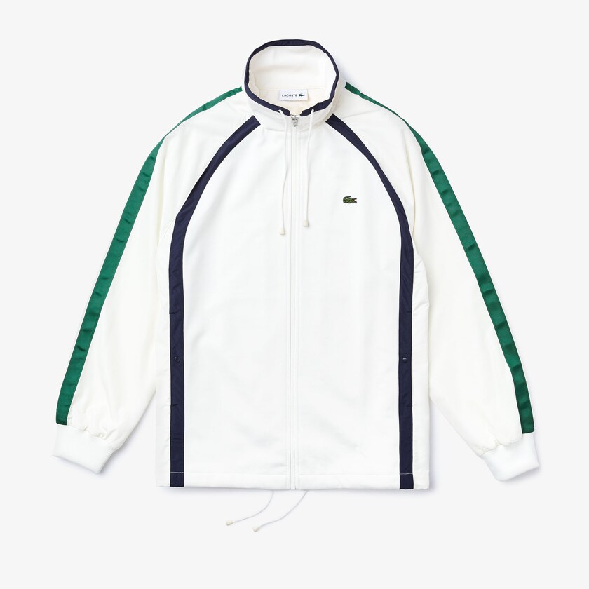Chamarras Lacoste Heritage Stripe Track Hombre Blancos Azul Marino Azules Verdes | HI1-52495L6
