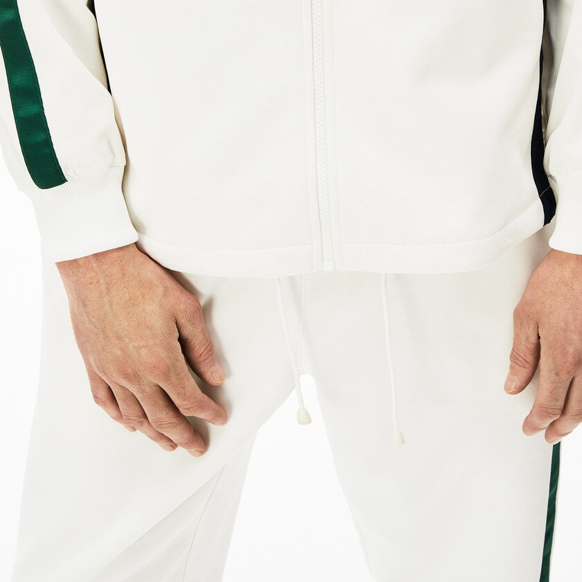Chamarras Lacoste Heritage Stripe Track Hombre Blancos Azul Marino Azules Verdes | HI1-52495L6