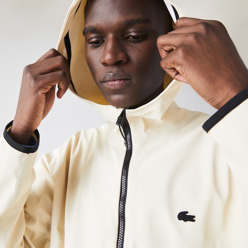 Chamarras Lacoste Hooded Lightweight Hybrid Pullover Hombre Beige | OA4-71097S5