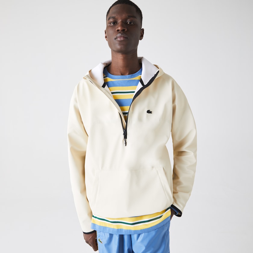 Chamarras Lacoste Hooded Lightweight Hybrid Pullover Hombre Beige | OA4-71097S5
