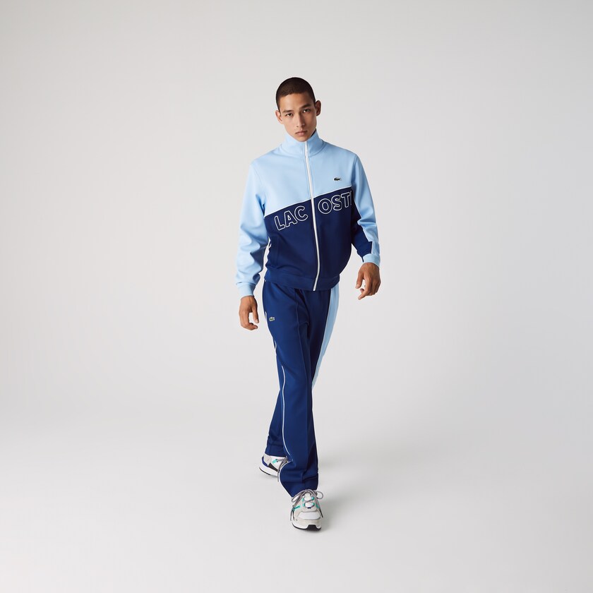 Chamarras Lacoste LIVE Colorblock Neoprene Tracksuit Hombre Azules | YB6-46434M4