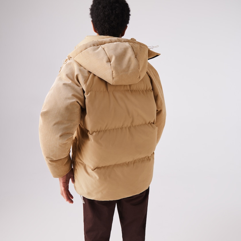 Chamarras Lacoste LIVE Hooded Short Hombre Beige | ND7-96569J4