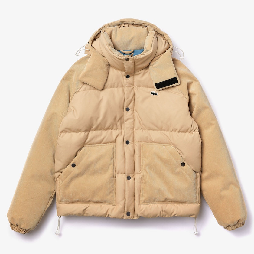 Chamarras Lacoste LIVE Hooded Short Hombre Beige | ND7-96569J4