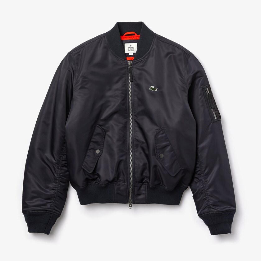 Chamarras Lacoste LIVE Oversized Contrast Bomber Hombre Negros | ZK2-86708C1