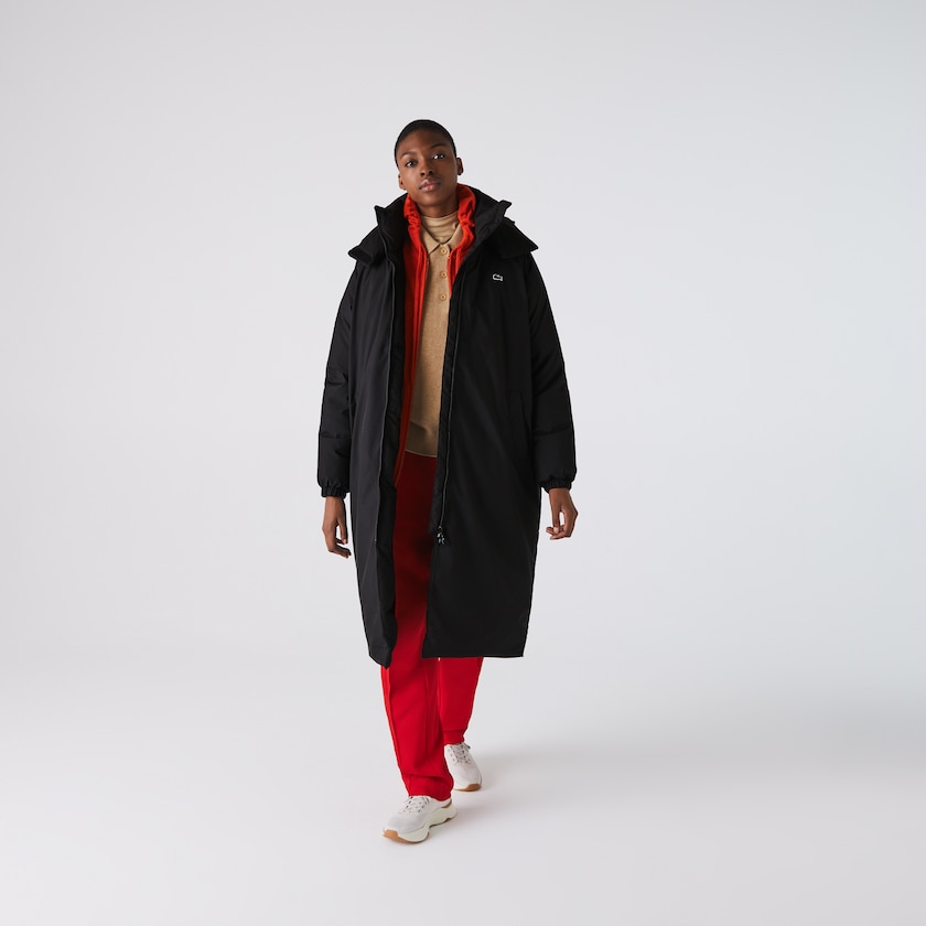 Chamarras Lacoste LIVE Oversized Water-Resistant Quilted Mujer Negros | CQ9-43634T2