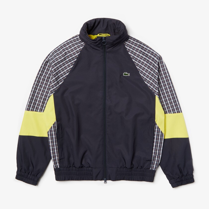 Chamarras Lacoste LIVE Patchwork Track Hombre Azules Amarillos Blancos | UV4-87738H0