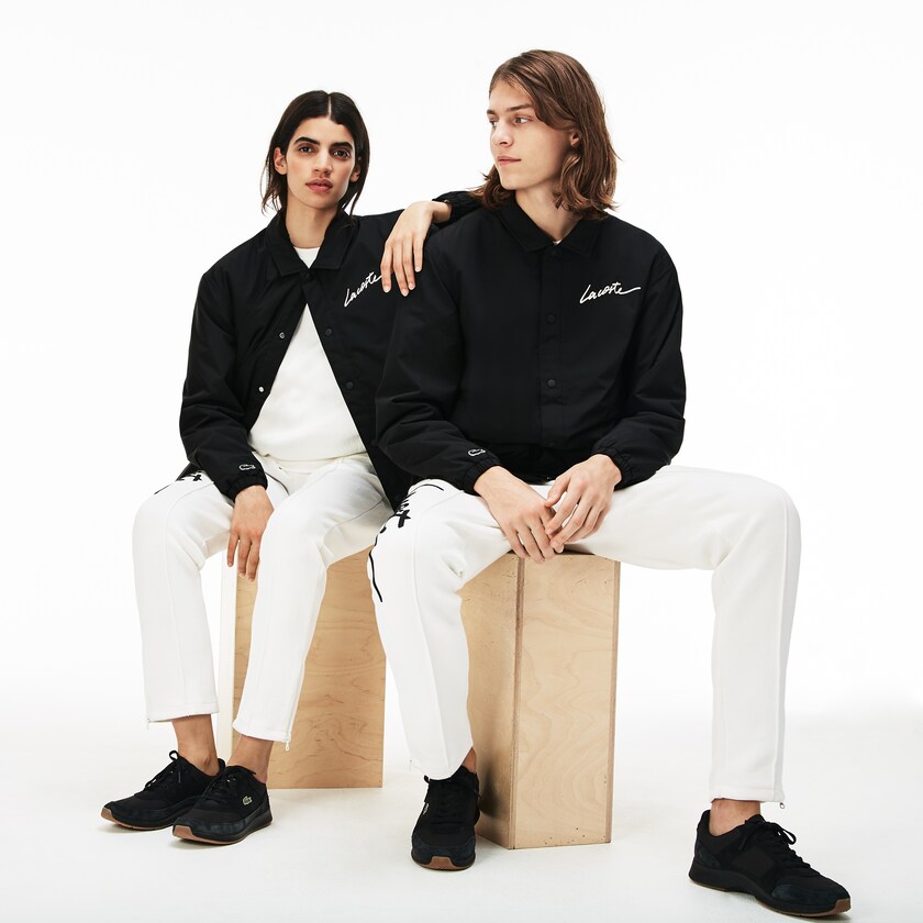 Chamarras Lacoste LIVE Signature Taffeta Hombre Negros | TH5-34483K6