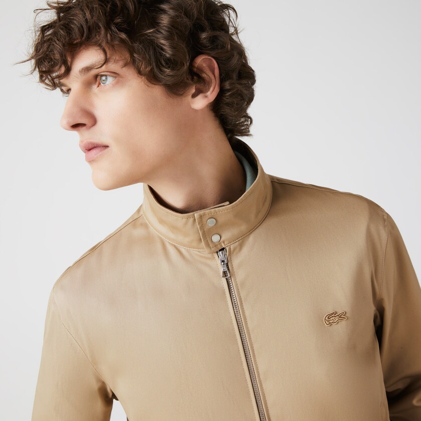 Chamarras Lacoste Lightweight Cotton Zip Hombre Beige | NK5-39703N1