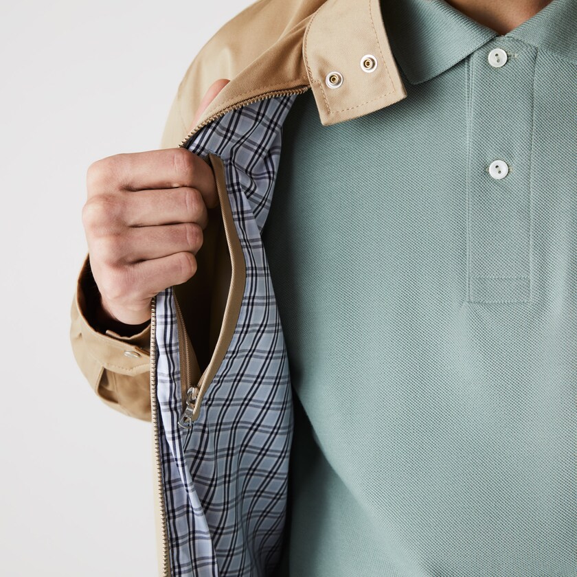 Chamarras Lacoste Lightweight Cotton Zip Hombre Beige | NK5-39703N1