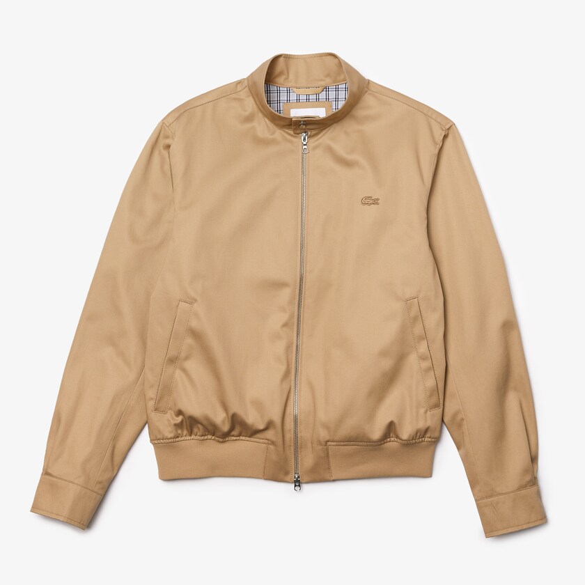 Chamarras Lacoste Lightweight Cotton Zip Hombre Beige | NK5-39703N1