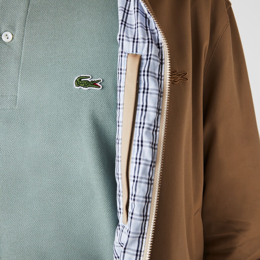 Chamarras Lacoste Lightweight Cotton Zip Hombre Beige | NK5-39703N1
