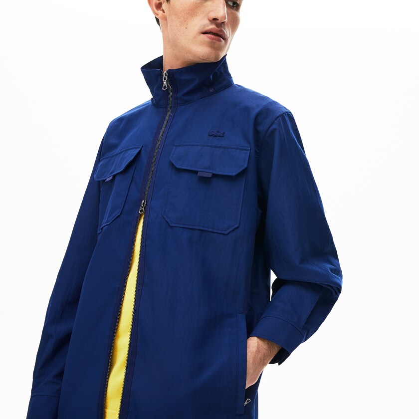 Chamarras Lacoste Lightweight Detachable-Hood Hombre Azul Marino Azules | KS8-34143F5