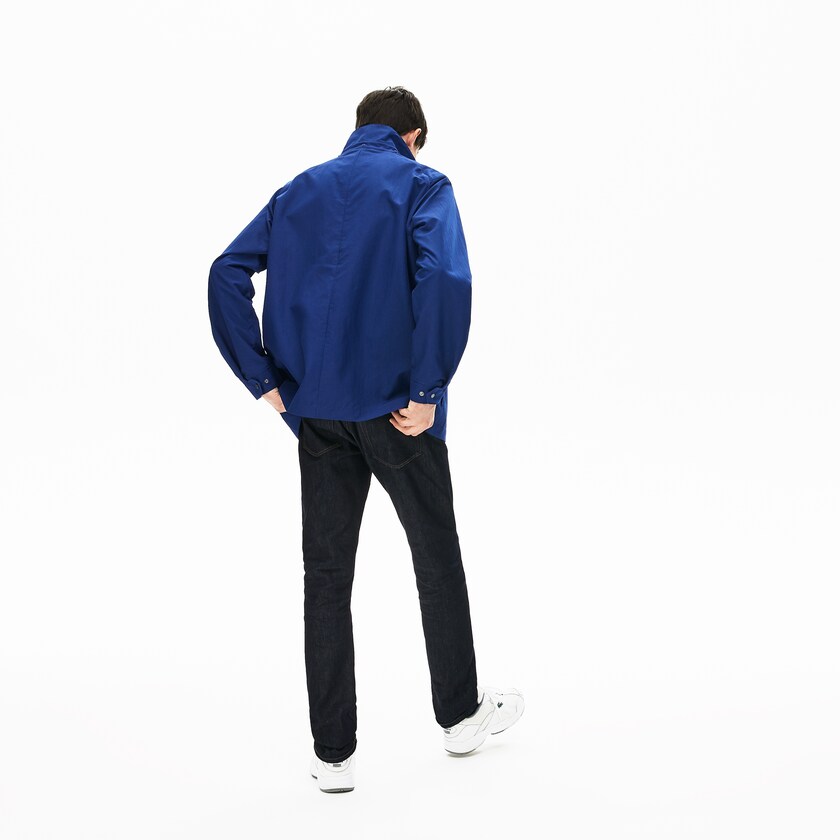Chamarras Lacoste Lightweight Detachable-Hood Hombre Azul Marino Azules | KS8-34143F5