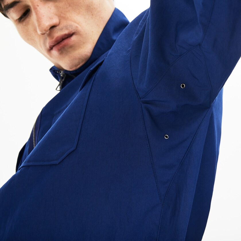 Chamarras Lacoste Lightweight Detachable-Hood Hombre Azul Marino Azules | KS8-34143F5