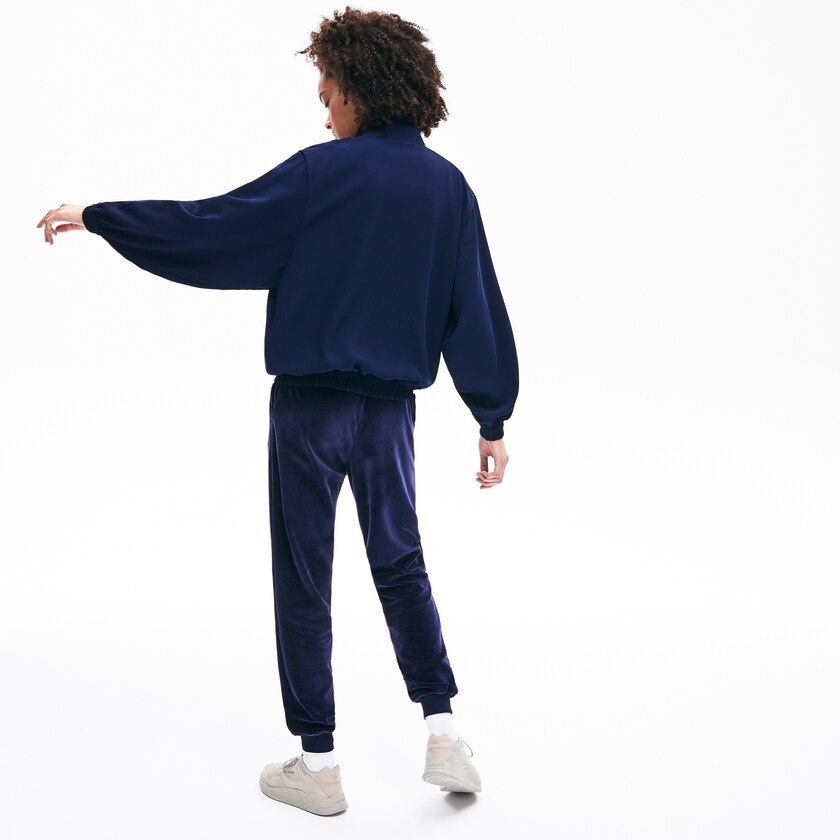 Chamarras Lacoste Motion Oversized Twill Zippered Mujer Azul Marino Azules | KQ2-79987T2