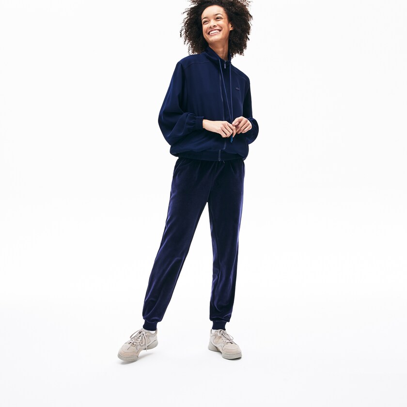 Chamarras Lacoste Motion Oversized Twill Zippered Mujer Azul Marino Azules | KQ2-79987T2