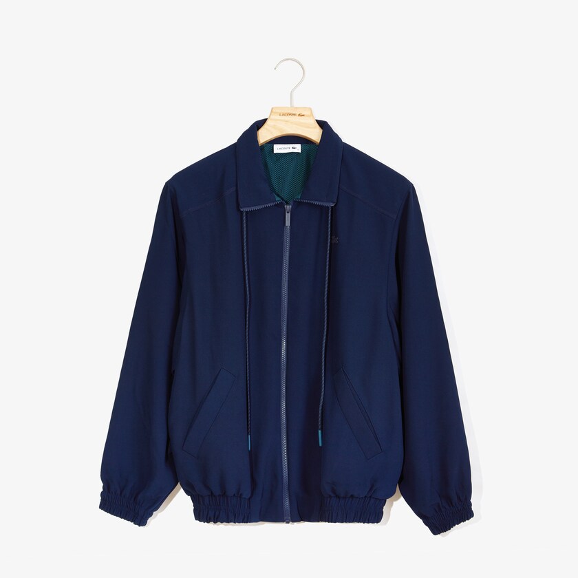 Chamarras Lacoste Motion Oversized Twill Zippered Mujer Azul Marino Azules | KQ2-79987T2