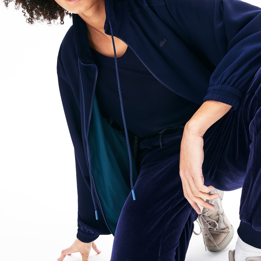 Chamarras Lacoste Motion Oversized Twill Zippered Mujer Azul Marino Azules | KQ2-79987T2