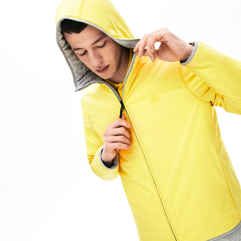 Chamarras Lacoste Motion Reversible Hombre Grises Amarillos | DQ8-43524D1