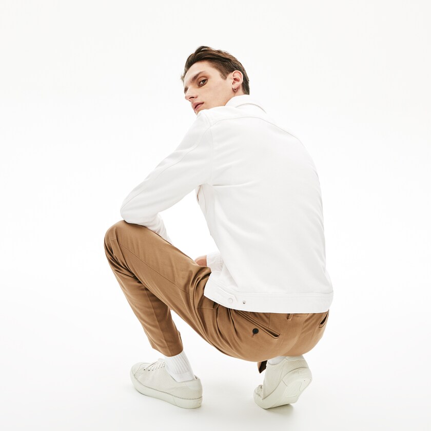 Chamarras Lacoste Multi-Pocket Denim Hombre Blancos | FS7-01420E8