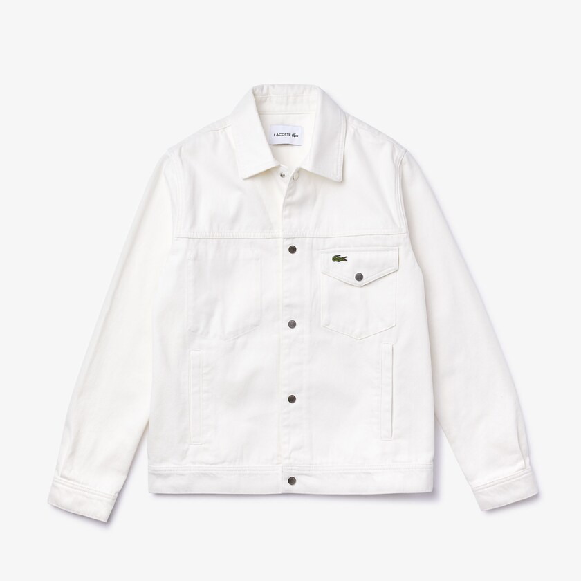 Chamarras Lacoste Multi-Pocket Denim Hombre Blancos | FS7-01420E8