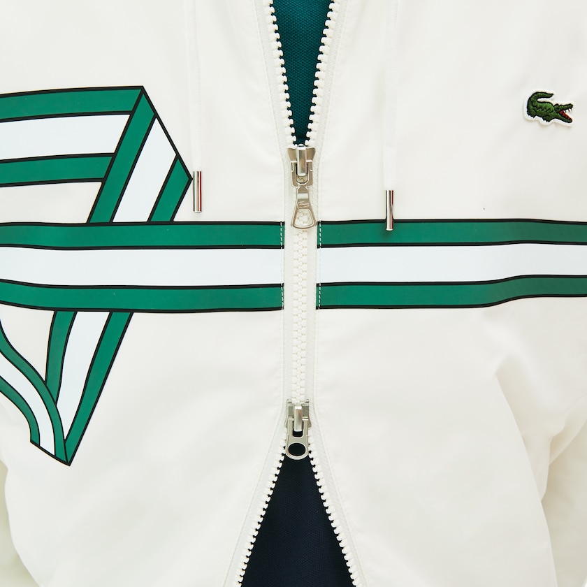 Chamarras Lacoste Print Band Zip Heritage Tracksuit Hombre Blancos | LT0-97609S7