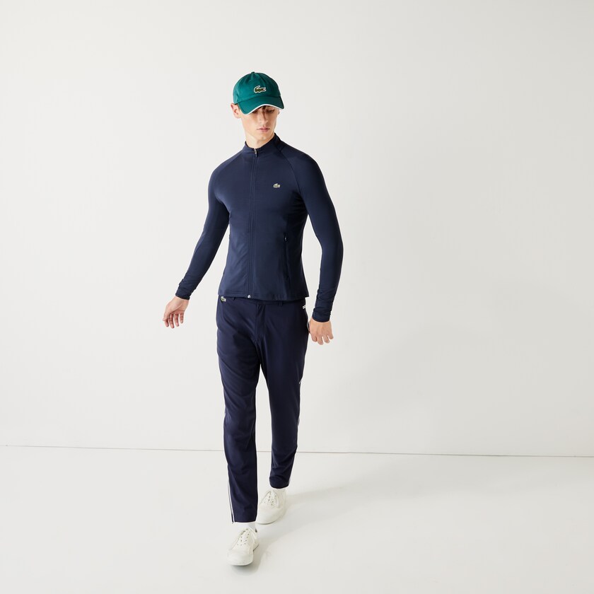 Chamarras Lacoste SPORT Breathable Ergonomic Zip Golf Hombre Azul Marino Azules | SX0-49894Q6