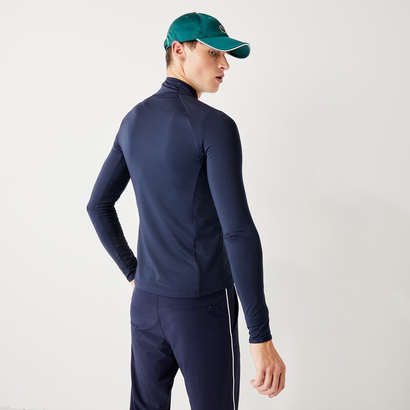 Chamarras Lacoste SPORT Breathable Ergonomic Zip Golf Hombre Azul Marino Azules | SX0-49894Q6