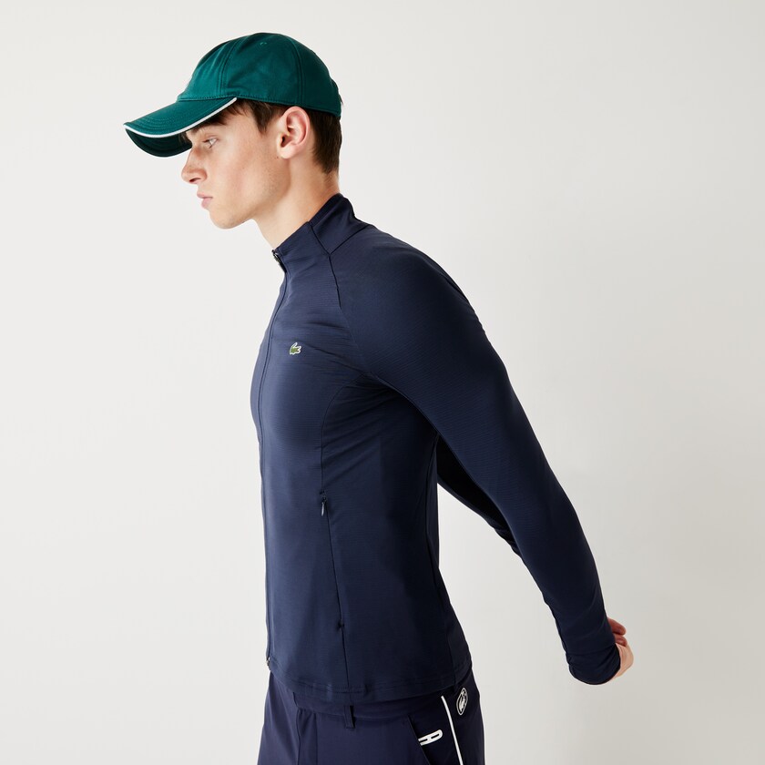 Chamarras Lacoste SPORT Breathable Ergonomic Zip Golf Hombre Azul Marino Azules | SX0-49894Q6