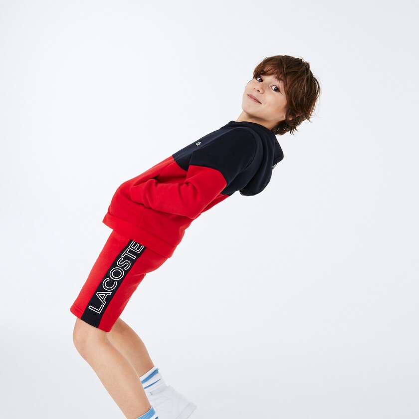 Chamarras Lacoste Niños Azul Marino Azules Rojos Blancos SPORT Colorblock Fleece Zip ML7-82578X1