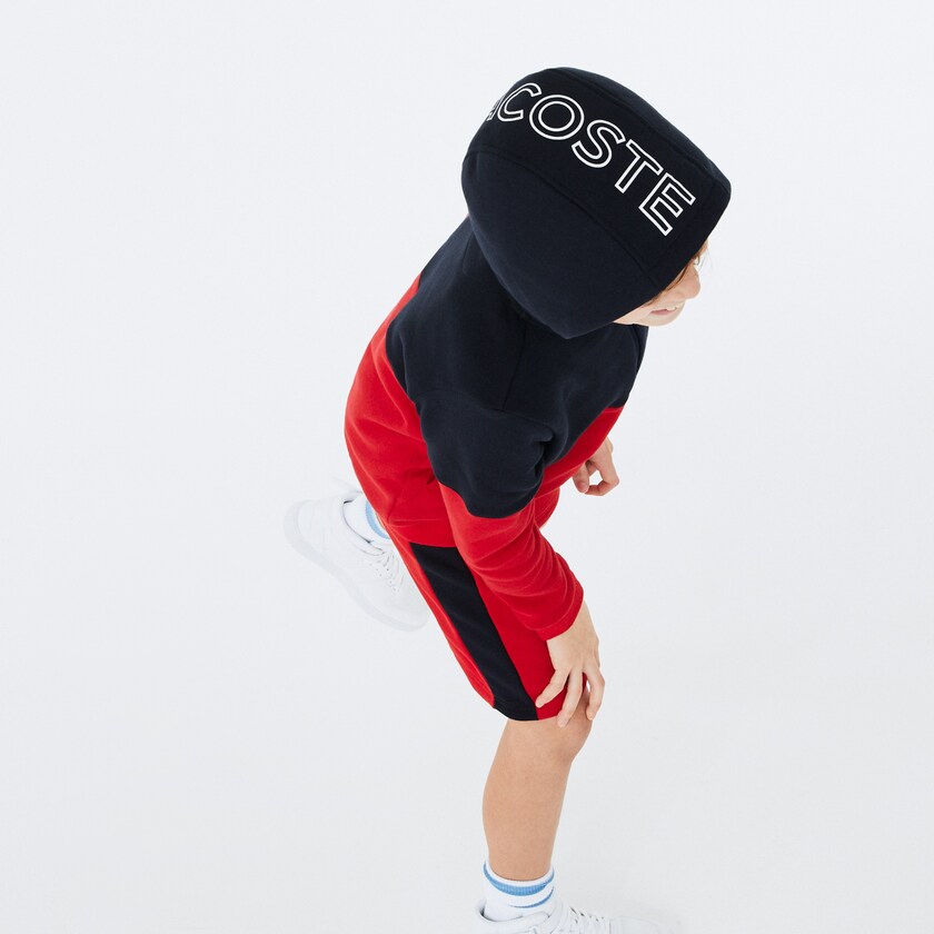 Chamarras Lacoste Niños Azul Marino Azules Rojos Blancos SPORT Colorblock Fleece Zip ML7-82578X1