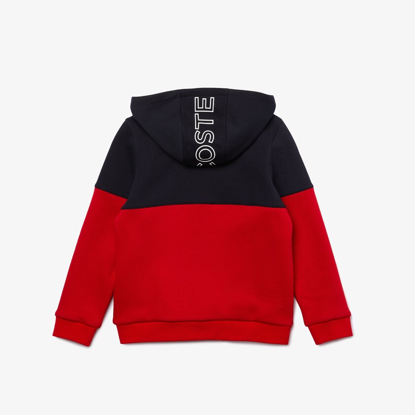 Chamarras Lacoste Niños Azul Marino Azules Rojos Blancos SPORT Colorblock Fleece Zip ML7-82578X1
